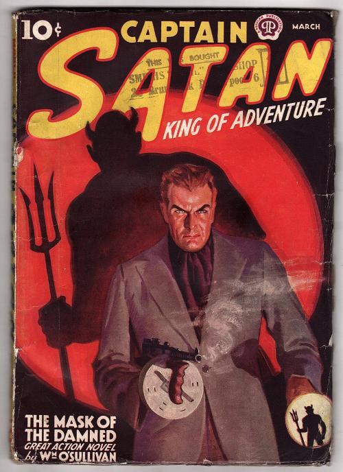 Captain Satan" March 1938 Malvin Singer Cover, FIRST Issue - Pulp