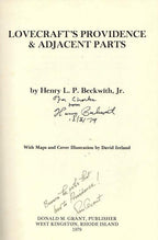 Lovecraft's Providence by Henry L.P. Beckwith, Jr. (First ed.) Signed