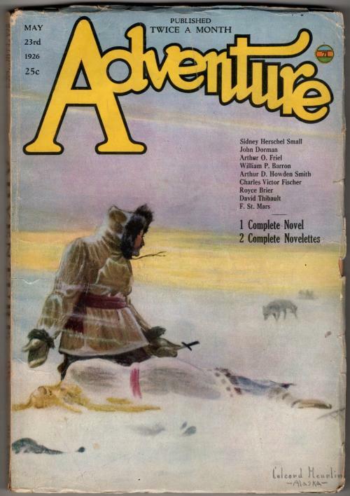 Adventure May 23 1926 Colcord Heurlin Alaska Cvr; David Thibault