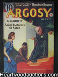 Argosy June 24, 1939 Very cool A. Merritt Cvr 7 Footprints to Satan  - High Grad