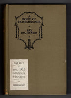 A Book of Remembrance by Fay Inchfawn (First Edition) Rare DJ Publisher's Copy