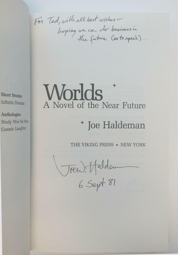 Worlds: A Novel of the Near Future by Joe Haldeman (First Edition) Signed