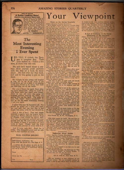 Amazing Stories Quarterly Fall 1930 Leo Morey Cvr; J. W. Campbell Jr; D. H. K...