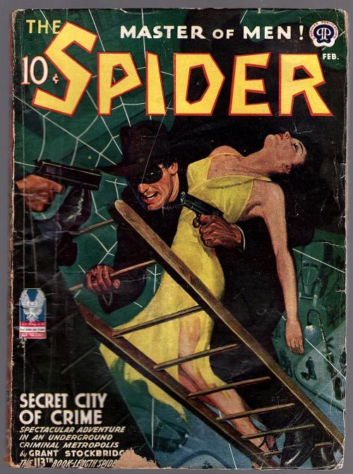 The Spider Feb 1943 Rafael DeSoto Cvr, Joe Farren Art, Ed Race