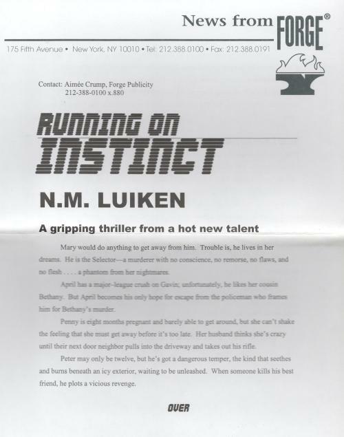 Running on Instinct by N. M. Luiken (First Edition)