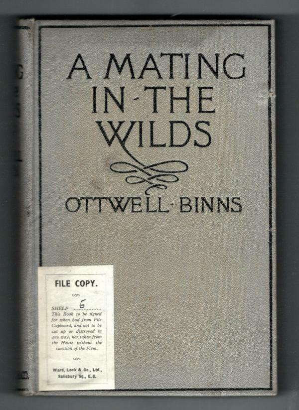 A Mating in the Wilds by Ottwell Binns (1st UK Ed.) Hubin Listed, Ward File Copy