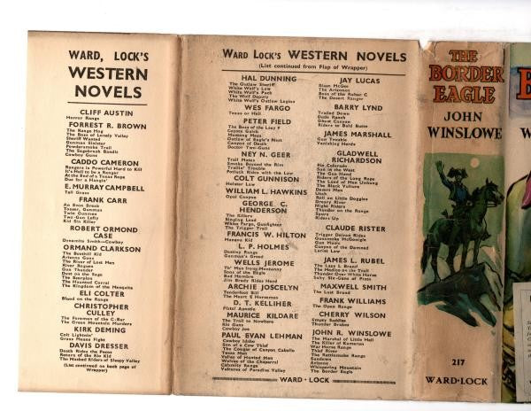 The Border Eagle by John Winslowe (First Edition) File Copy