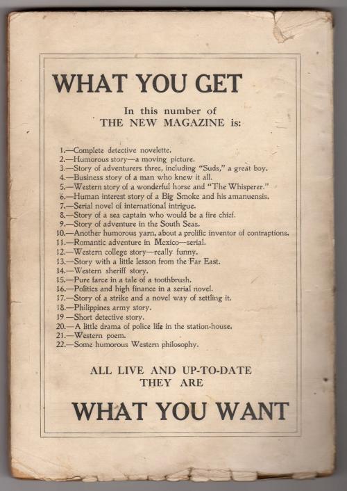 The New Magazine Mar 1911 Rare - Pulp