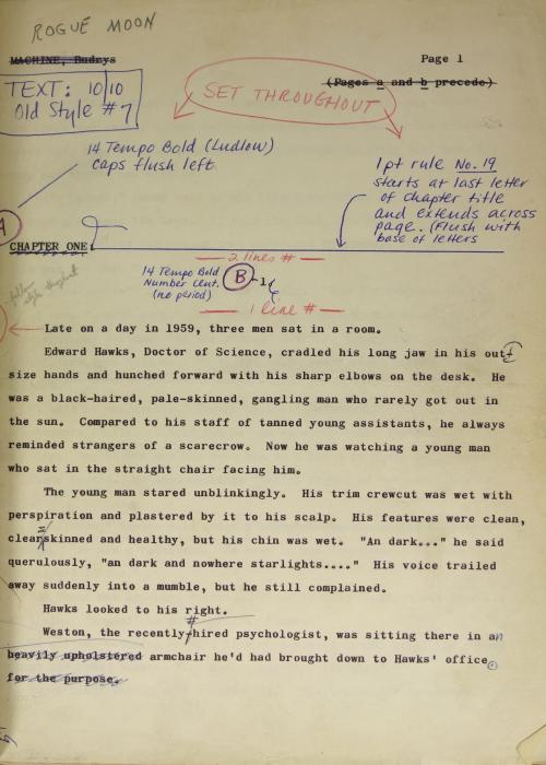 Rogue Moon by Algis Budrys (Original Manuscript) Signed