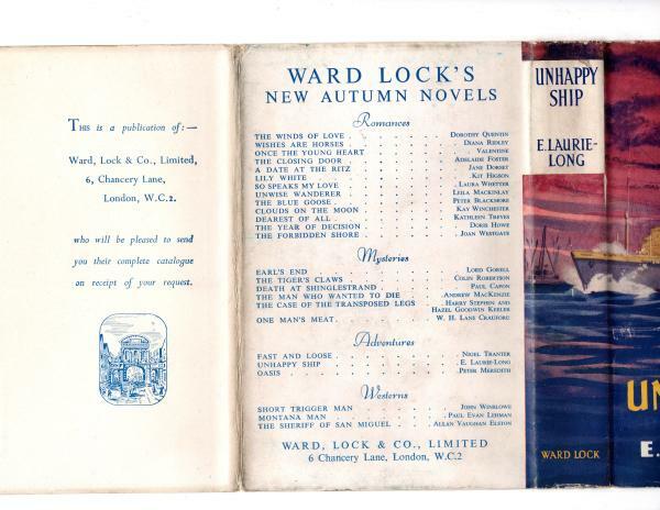 Unhappy Ship by E. Laurie Long (First Edition) File Copy