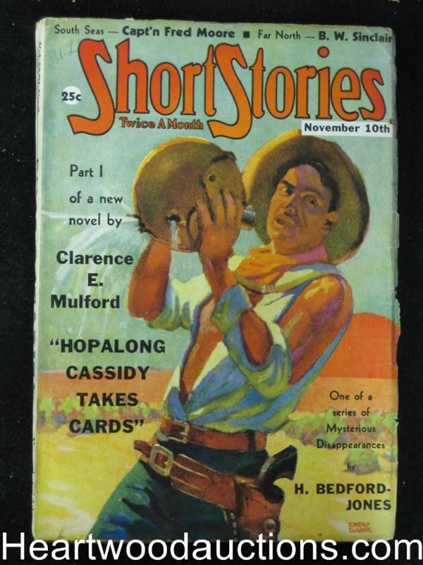 Short Stories Nov 10 1937 Classic Hopalong Cassidy cvr - High Grade