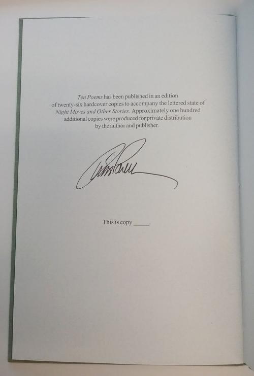 Ten Poems by Tim Powers (First Edition) Limited Signed