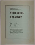 Star Rebel by F. M. Busby (First Printing) Proof w/Cover Flat