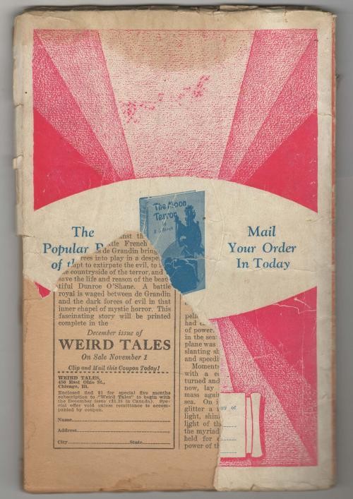 Weird Tales Nov 1928 C.C. Senf Cvr; Ed Hamilton; Donald Wandrei; August Derleth