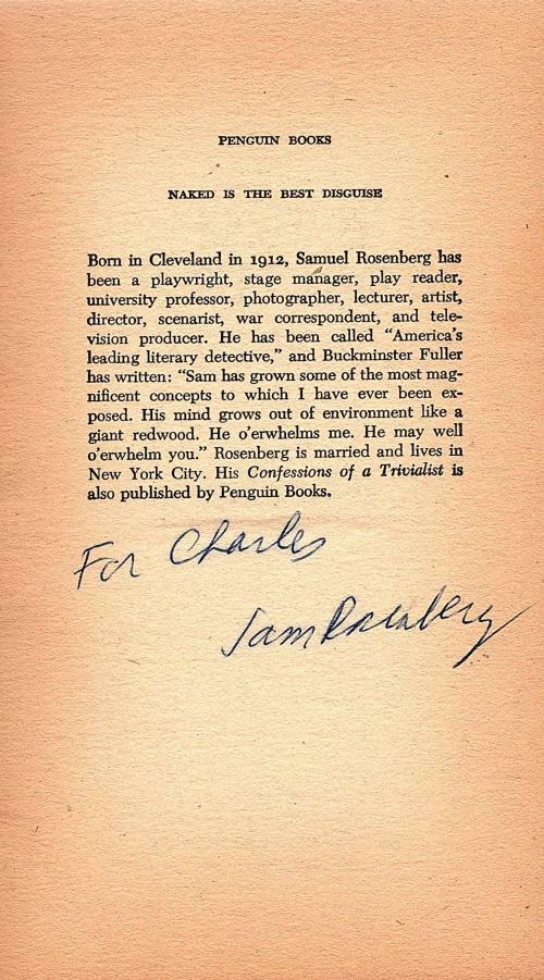 Naked is the Best Disguise by Samuel Rosenberg (Signed)