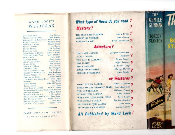The Gentle Gunman by Bordon Stanton (First Edition) Rare DJ Publisher's Copy