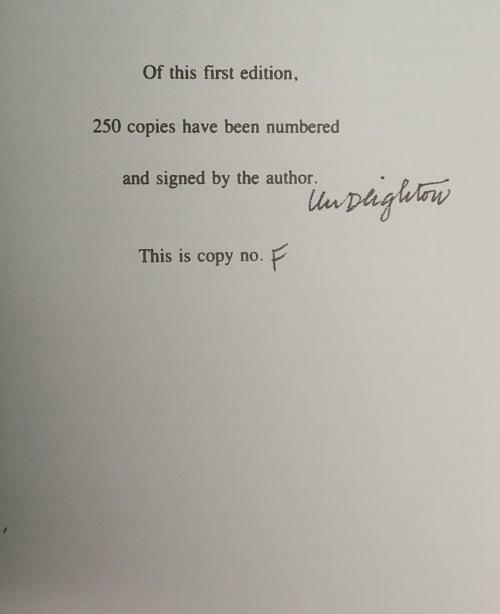Only When I Laugh by Len Deighton (Limited Edition) Slipcase Signed Copy F