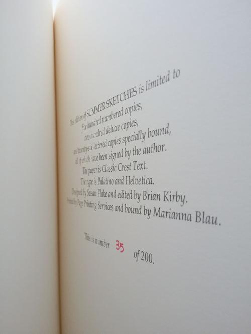 Summer Sketches by Dan Simmons (Limited Edition) Deluxe Signed