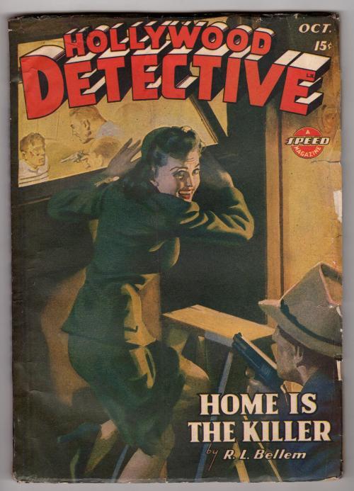Hollywood Detective Oct 1944 Ward  Cvr, Dan Turner Bellem Comic Barreaux