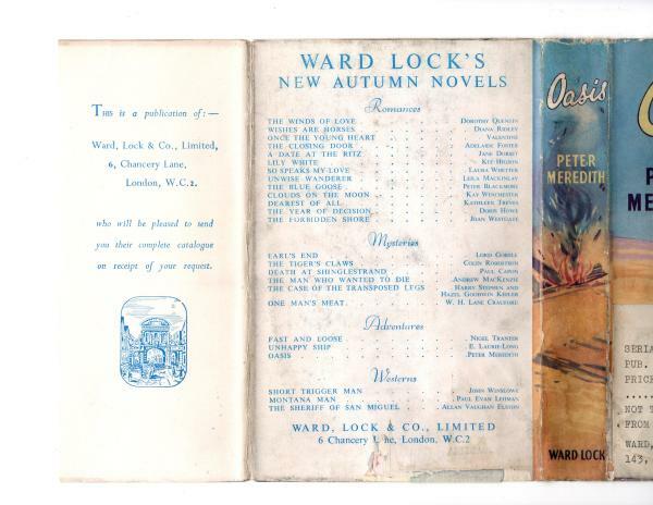 Oasis by Peter Meredith (First Edition) Ward Lock File Copy