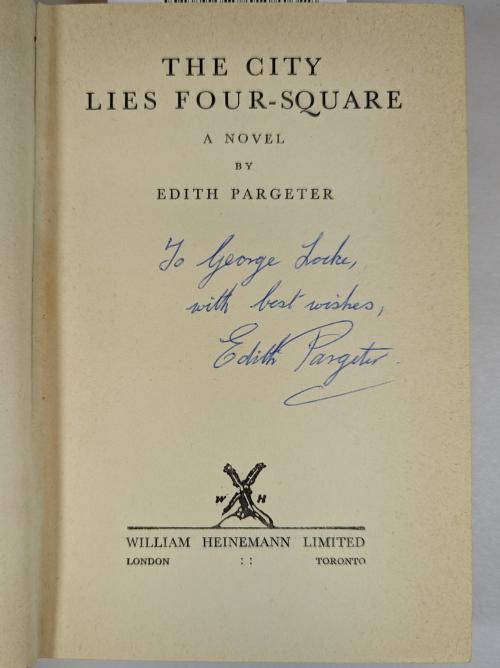 The City Lies Four-Square by Edith Pargeter Signed  Presentation copy (First ...
