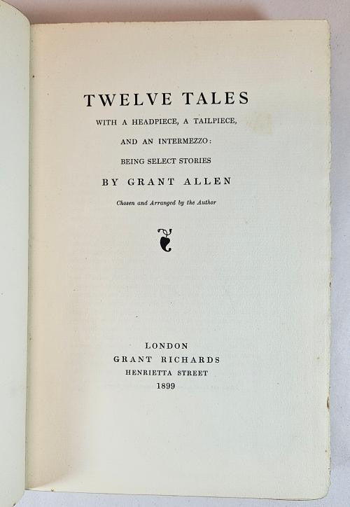 Twelve Tales by Grant Allen (First Edition) Rare