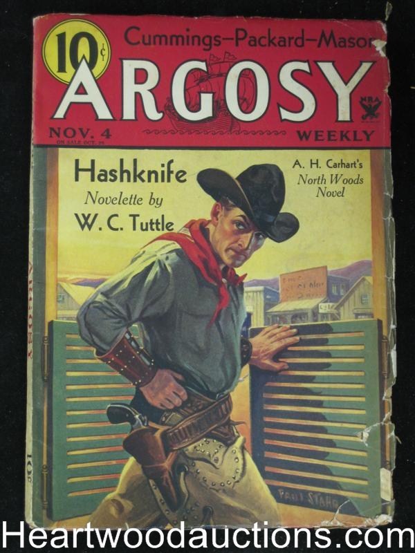 Argosy November 4, 1933 Ray Cummings, Hashknife Cvr, G.H. Coxe
