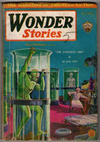 Wonder Stories Dec 1930 Frank R. Paul wild mad scientist cover; Ed Earl Repp