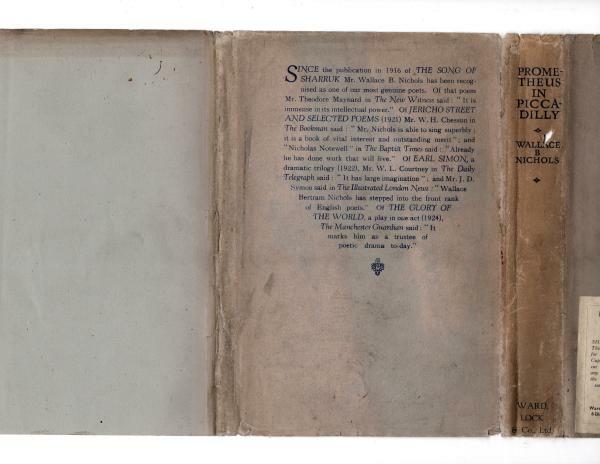 Prometheus In Piccadilly by Wallace B. Nichols (First Edition) Signed File Copy