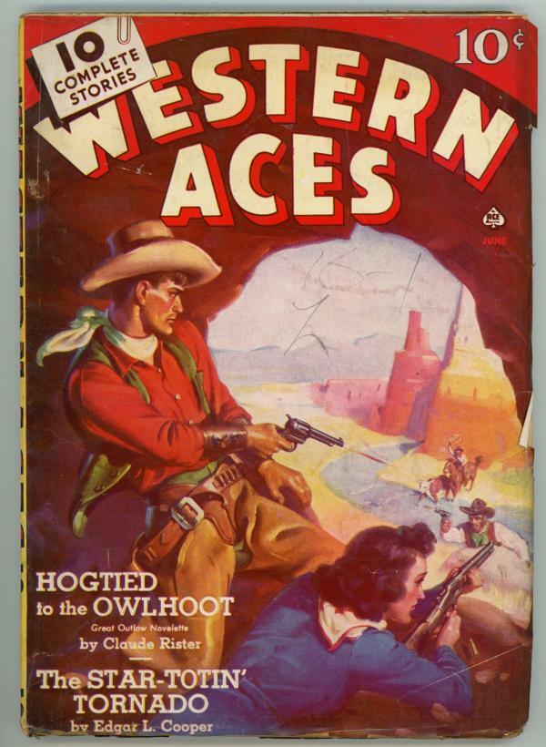 Western Aces Jun 1941 George Rozen Outlaw Shoot-out Cvr Pulp