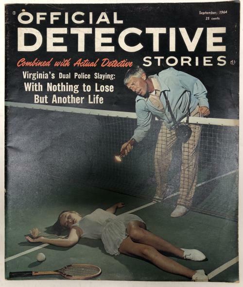 Official Detective Stories September 1964 Tennis Disaster Cover