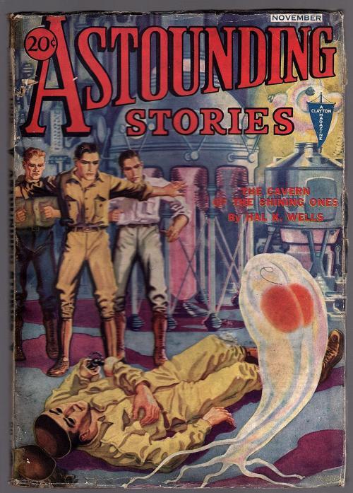 Astounding November 1932 H.W. Wesso cvr, Clayton issue