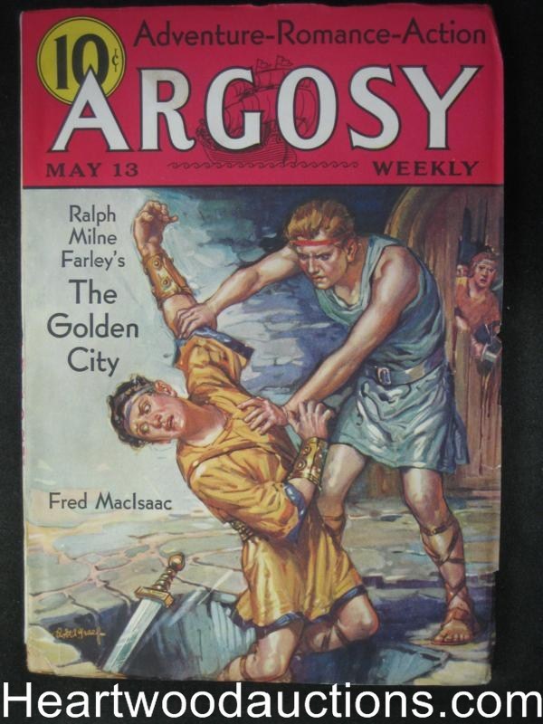 Argosy May  13, 1933 Ralph Farley The Golden City Cvr - High Grade