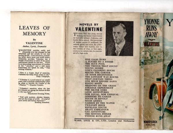 Yvonne Runs Away by Valentine (First Edition) Ward Lock File Copy