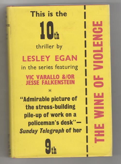 The Wine of Violence by Lesley Egan (First UK Edition) Gollancz File copy