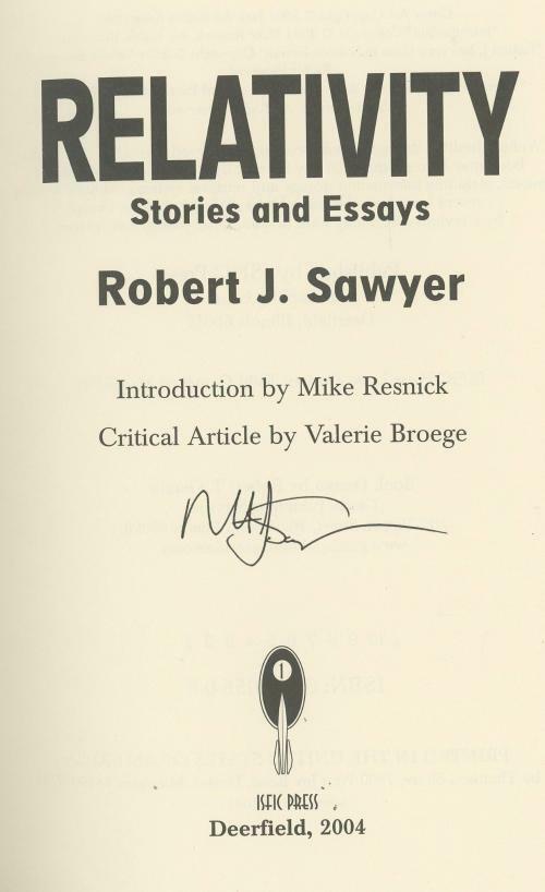 Relativity by Robert J. Sawyer Signed