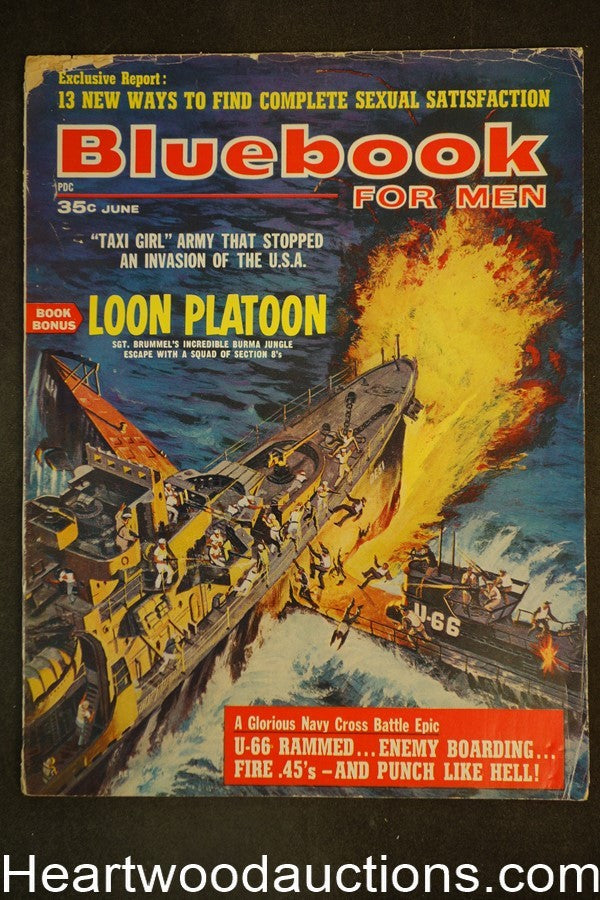 Blue Book Jun 1963 Wild Destroyer Rams U Boat- NAPA