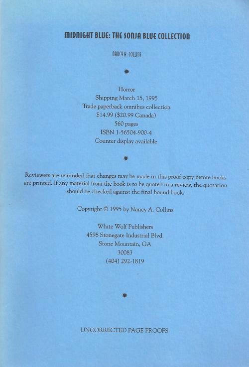 Midnight Blue: The Sonja Blue Collection by Nancy A. Collins