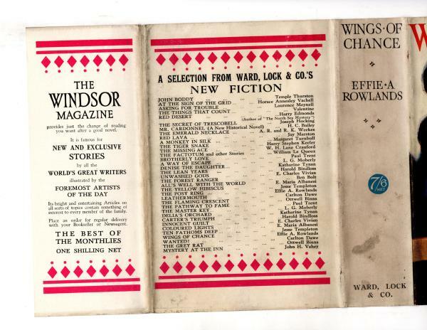 Wings of Chance by Effie Adelaide Rowlands (First Edition) Ward File Copy