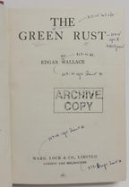 The Green Rust by Edgar Wallace (Edited Ward Lock File Copy) Hubin Listed