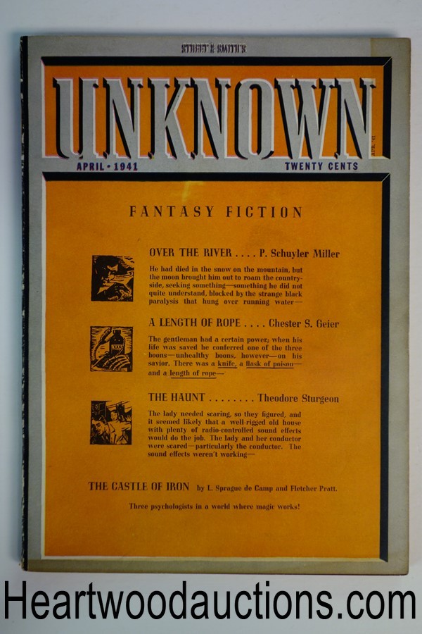Unknown Apr 1941 Edd Cartier Art, Robert Heinlein, Pratt, de Camp, Sturgeon - Hi