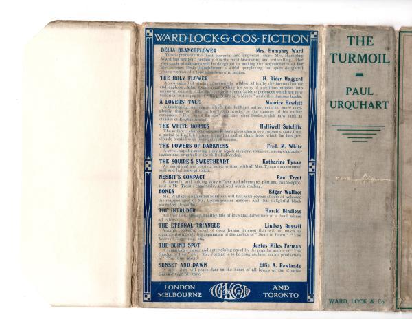 The Turmoil by Paul Urquhart (First Edition) Rare DJ Publisher's Copy