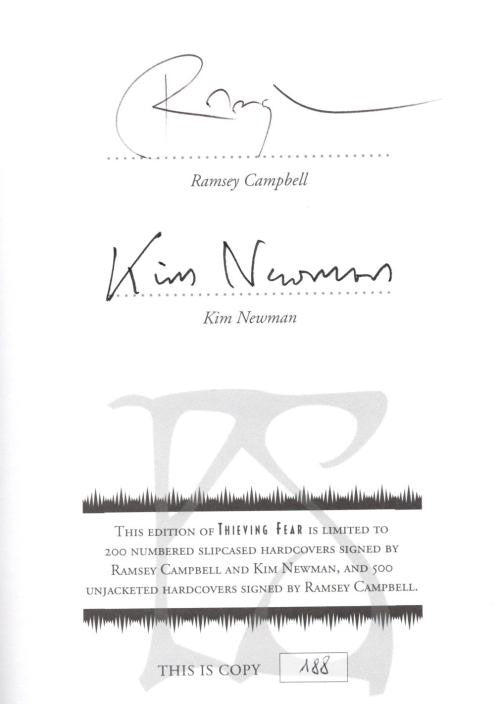 Thieving Fear by Ramsey Campbell Signed