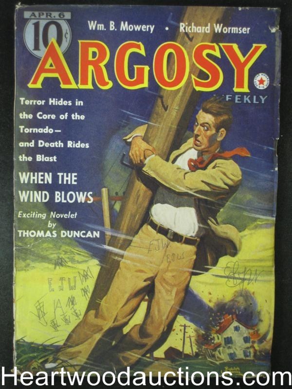 Argosy April 6 1940 Tornado Cover, Johnston McCulley