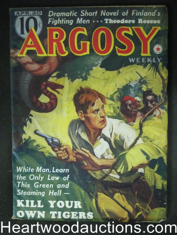 "Argosy" April 20 1940 Belarski- Jungle attack Cvr - High Grade