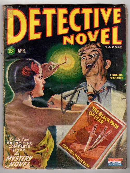 Detective Novel Apr 1945 Cornell Woolrich cover novel w/sexy senorita