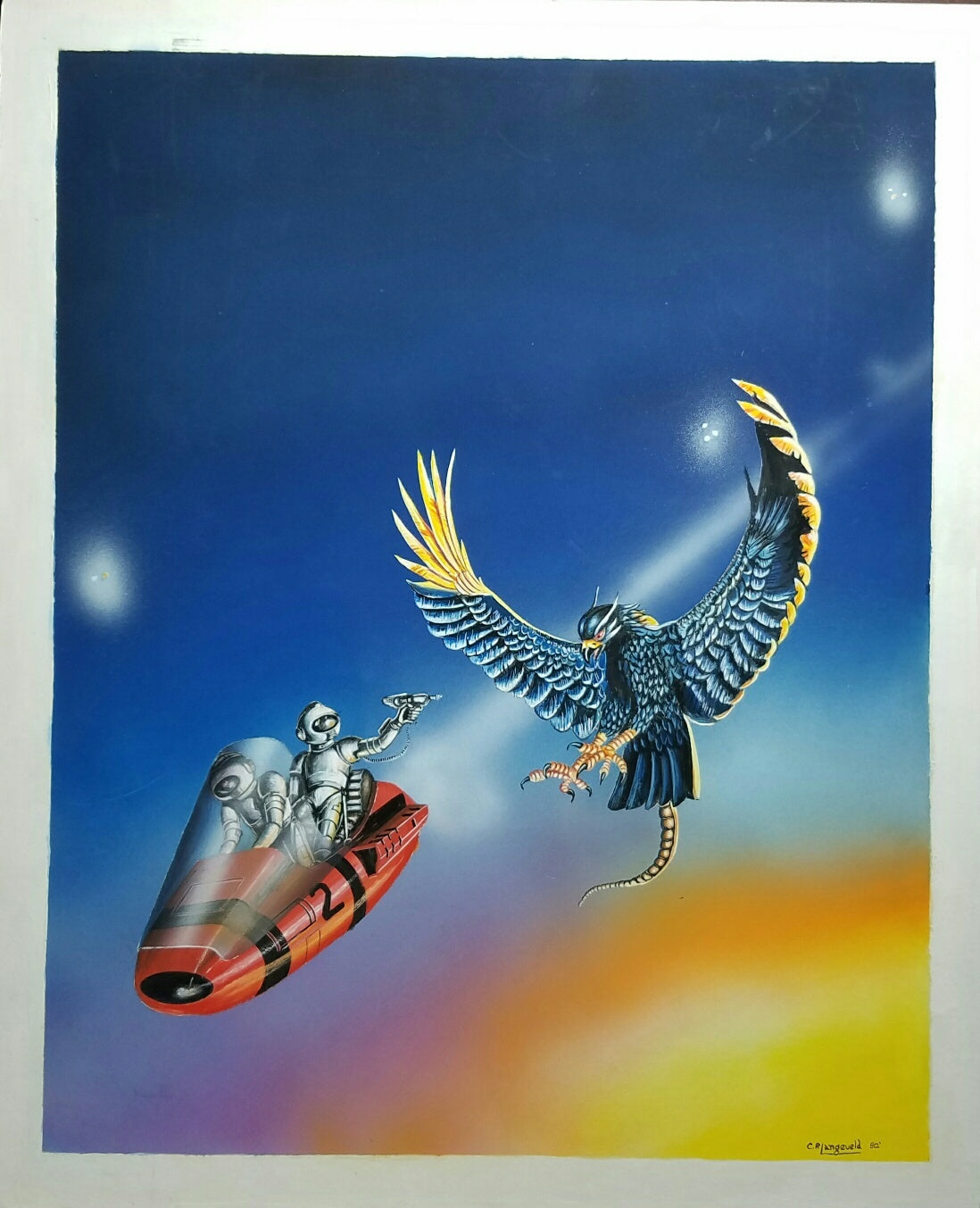 Colin P. Langeveld Original Art - When the Sky Lords Meet 14â€ x 11 1/2â€