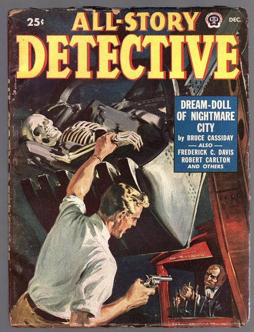 All-Story Detective Dec 1949 Skeleton Cover - Pulp