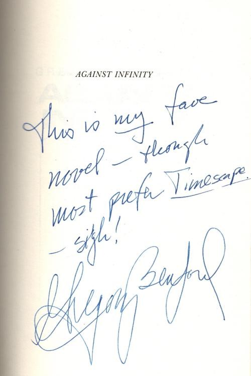Against Infinity by Gregory Benford (1st Ed. Limited) Signed