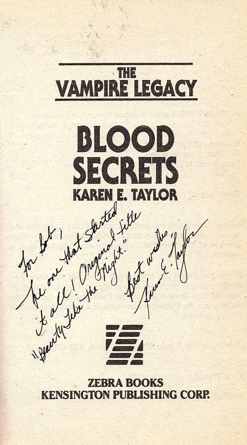 The Vampire Legacy (First Three Novels) First Printing Signed
